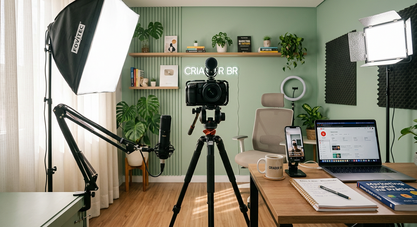 Como criar um estúdio com equipamentos de gravação para as redes sociais